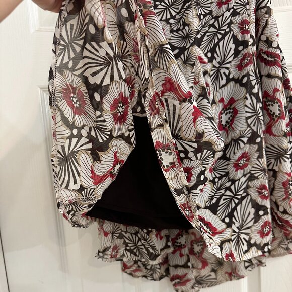 George Me Grey Brown Red Floral Skirt Size 6 - Picture 2 of 5